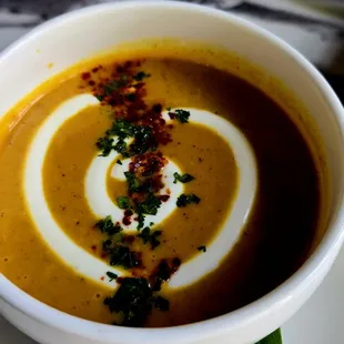 Squash soup was spectacular