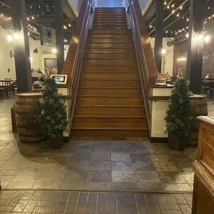 the stairs leading to the bar