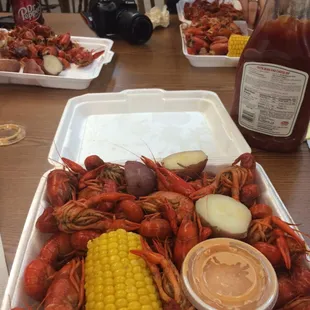 2 lbs of crawfish (just under $15). Delicious!