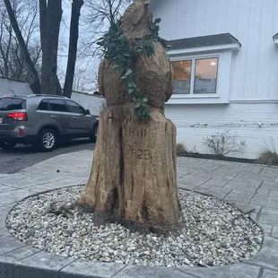 Wood carving in front