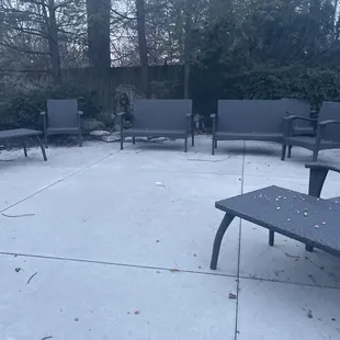 One of two side patio areas