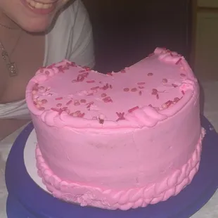 my friend is laughing at how bad the cake is