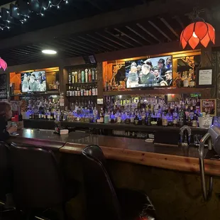 the bar area of a restaurant