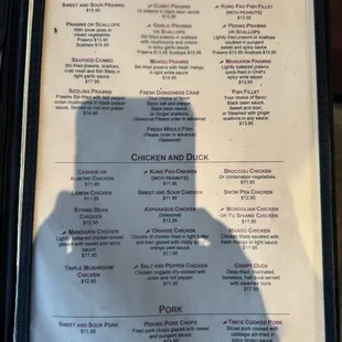 most recent menu Sept 2024