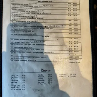 most recent menu Sept 2024