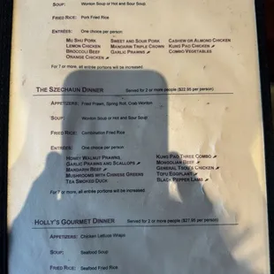 most recent menu Sept 2024