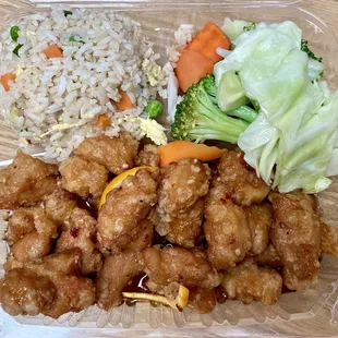 Orange chicken lunch special