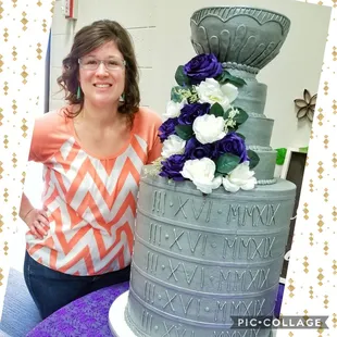 Check out this wedding cake! It was 3 feet tall!