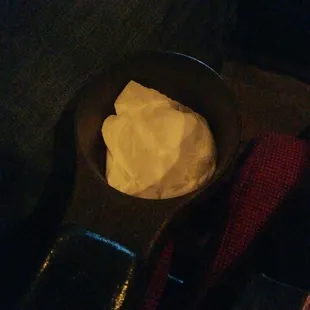 Left over napkins in cup holder