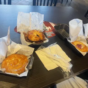 The big bacon and the glaze danish and cherry danish