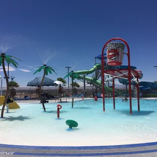 An empty outdoor water park before the madness!