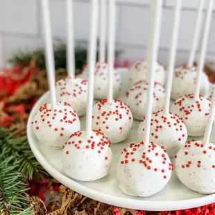 Seasonal item- Peppermint Cake Pops!