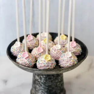 Custom cake pops available. Submit inquiries via email at hello@hollywoodbakedgoods.com.