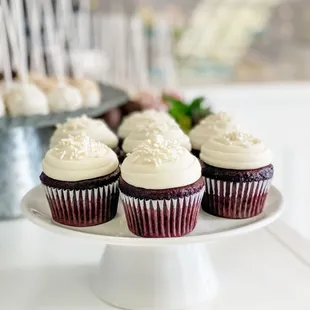 A lighter version of chocolate cake, but with the striking red color that makes red velvet so popular. Topped with a cream cheese frosting!