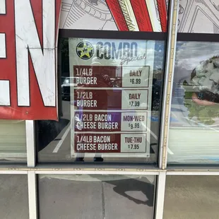 the menu for the restaurant