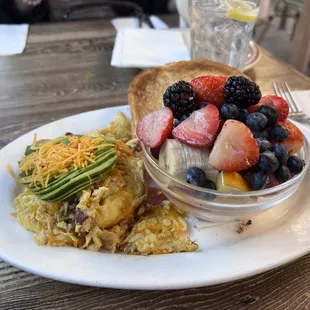 BAT Scrambled and Fresh Fruit