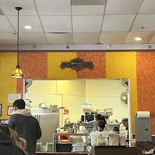 View of the artists in action