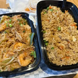 Pad Thai and vegetable fried rice.