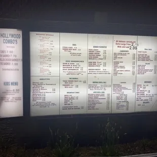 Drive Thru Menu