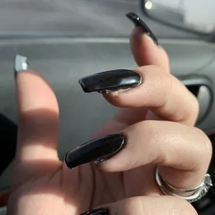 Clumpy gross square tips, definitely not coffin