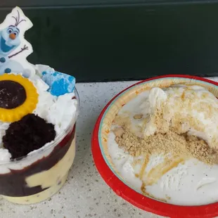 Olaf's perfect sundae day ($5.59) &amp; apple crisp a la mode ($6.19)