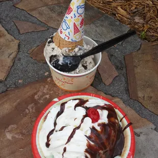 Cookies &amp; Cream Cone along with Mint Chocolate Chip... cured the grouch monster. Thanks :)
