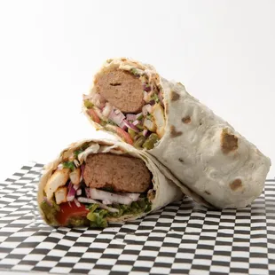 Beef lule kabob wrap