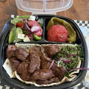Beef Shish Kabob Plate no rice