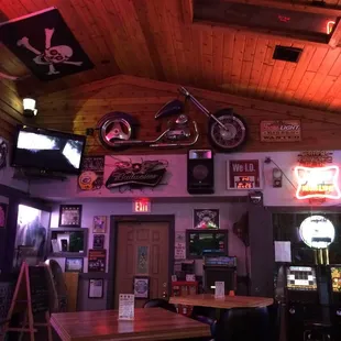 a motorcycle on the wall