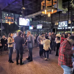 Outdoor / covered patio converted into a dance floor, DJ and all.