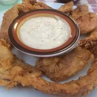 Chicken fried bacon with homemade gravy