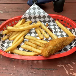 Chicken tender basket (half eaten lol)