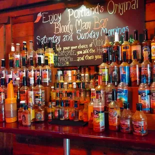 What a beautiful sight. The Holmans build your own bloody mary bar. *love*