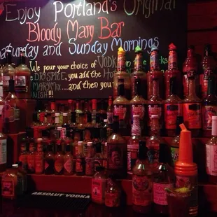 Blood Mary bar, mix options &amp; picketed goodness