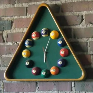 pool balls arranged in a triangle