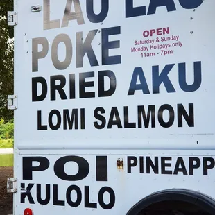 What&apos;s available, it also had squid luau on the other side but it was covered by a table so idk if he had any.