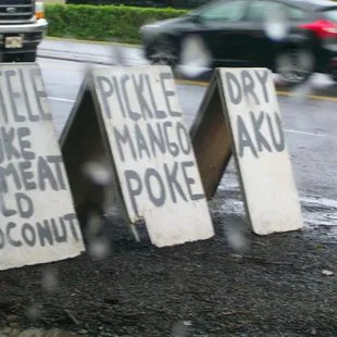 signs along  the roadway.