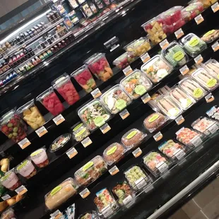 Cold fruit and sandwich selection