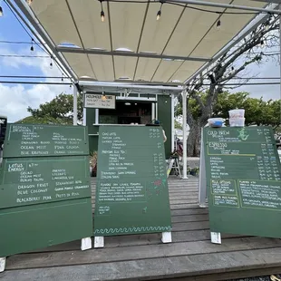 Drive thru and menu.