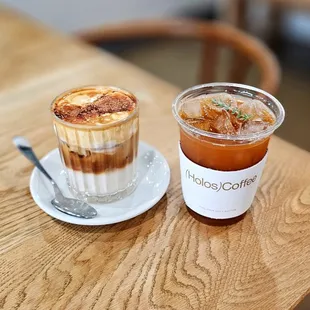 Short Cream Latte and Peach Black Tea