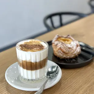 Short Cream Latte &amp; Passion Fruit Kouign Amann