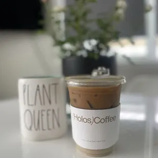 Iced Holos Latte- oat milk, espresso, earl grey tea, honey