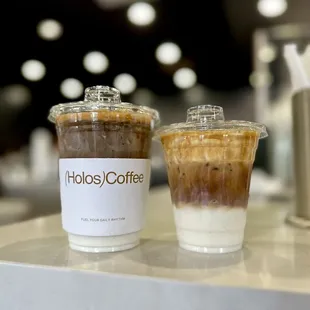 Vanilla Hojicha Latte and Short Cream Latte