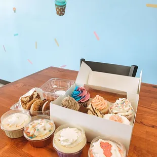a box of cupcakes
