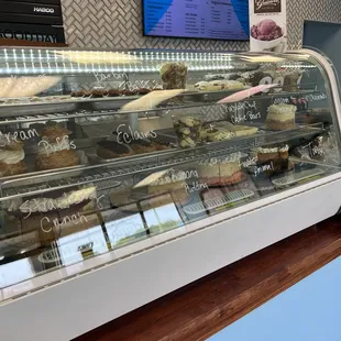 a display of baked goods