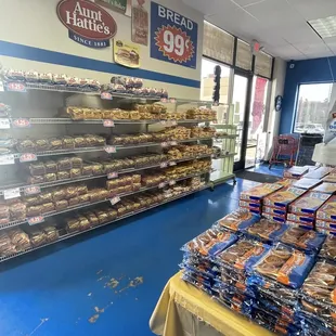 shelves of baked goods