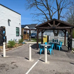 Outdoor area in the back of the store