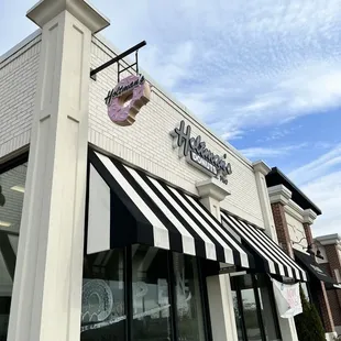 the outside of a donut shop