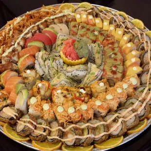 a platter of food