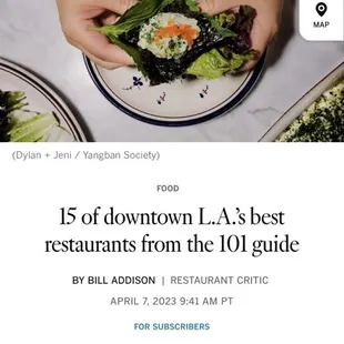 Yassss we are in 101 LA Times best restaurants for the second year
